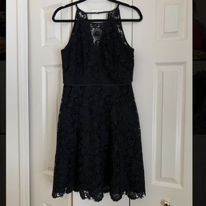 White House Black Market Black Halter Lace Dress